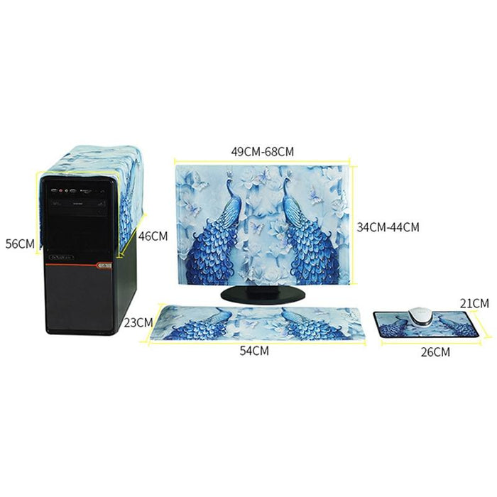 3 In 1 Simple Desktop Computer Pc Dust Cover - Size 17-19 Inch