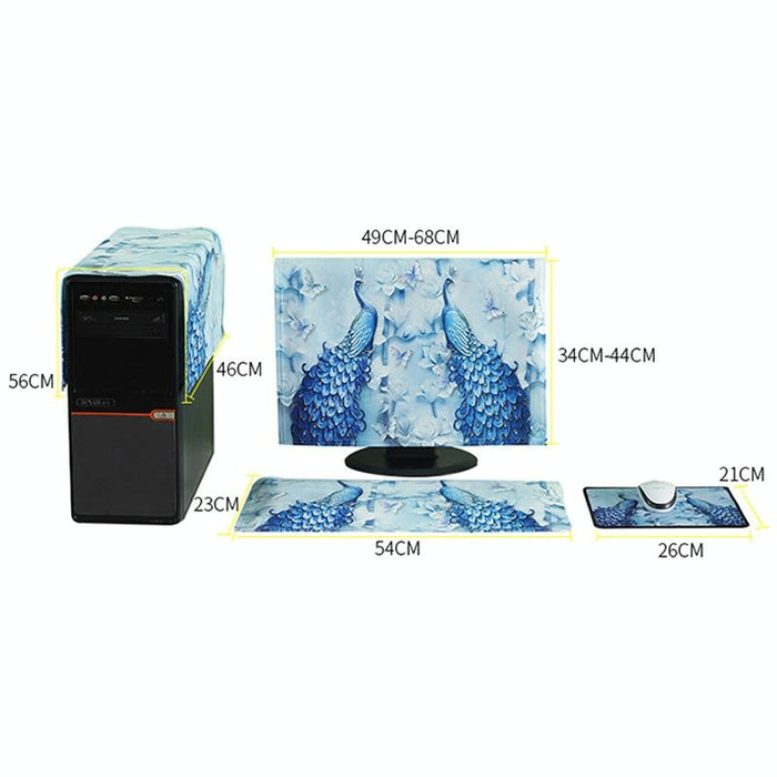 3 In 1 Simple Desktop Computer Pc Dust Cover - Size 23-24 Inch