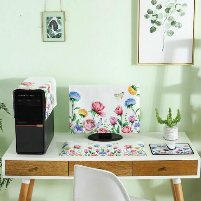 3 In 1 Simple Desktop Computer Pc Dust Cover - Size 23-24 Inch