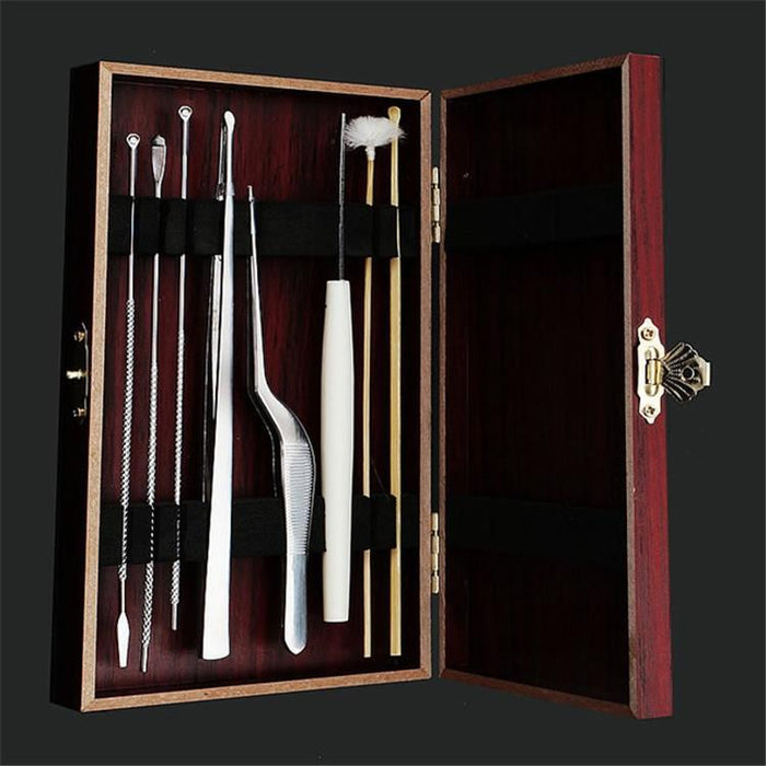 8 Piece Wooden Ear Pick Set