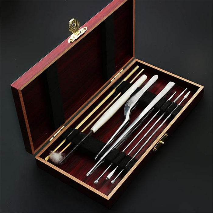 8 Piece Wooden Ear Pick Set
