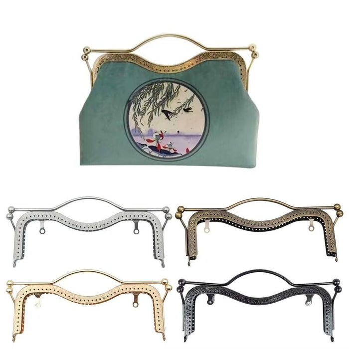 20.5Cm Embossed Lip Handle Luggage Hardware Concave Waist Light Gold