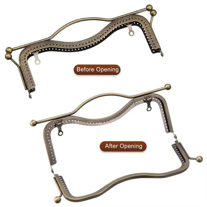 20.5Cm Embossed Lip Handle Luggage Hardware Concave Waist Light Gold