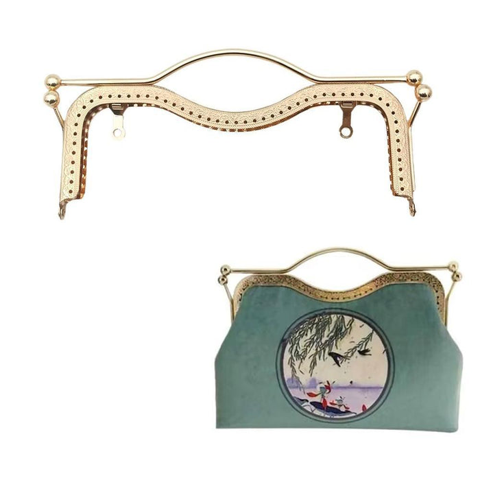 20.5Cm Embossed Lip Handle Luggage Hardware Concave Waist Light Gold