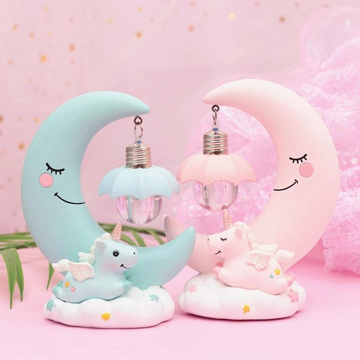 Cartoon Moon Resin Night Lamp Romantic Bedroom Decor For Kids Birthday Or Xmas Gift