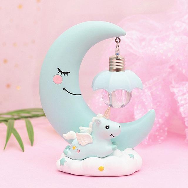 Cartoon Moon Resin Night Lamp Romantic Bedroom Decor For Kids Birthday Or Xmas Gift