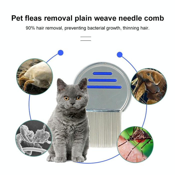 Stainless Steel Dog Flea Comb Needle Threaded