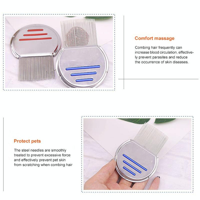 Stainless Steel Dog Flea Comb Needle Threaded