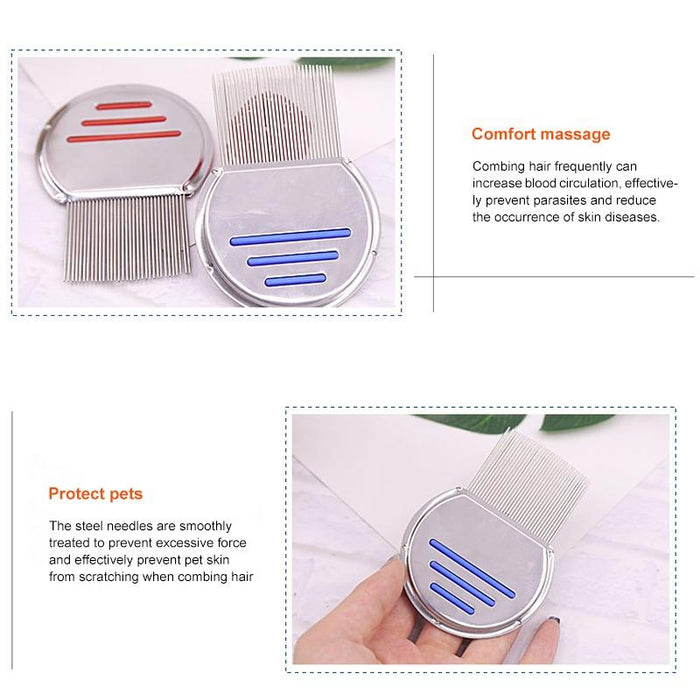 Stainless Steel Dog Flea Comb Needle Threaded