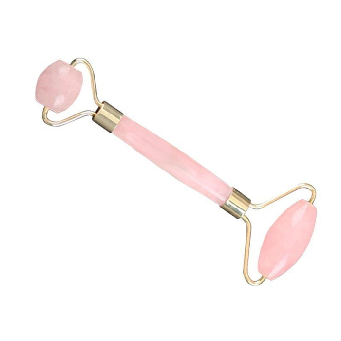 Rose Quartz Jade Stone Massage Roller Anti Cellulite & Wrinkle Tool Pink
