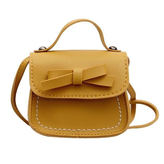 Mini Bowknot Pu Leather Baby Girls Messenger Bag