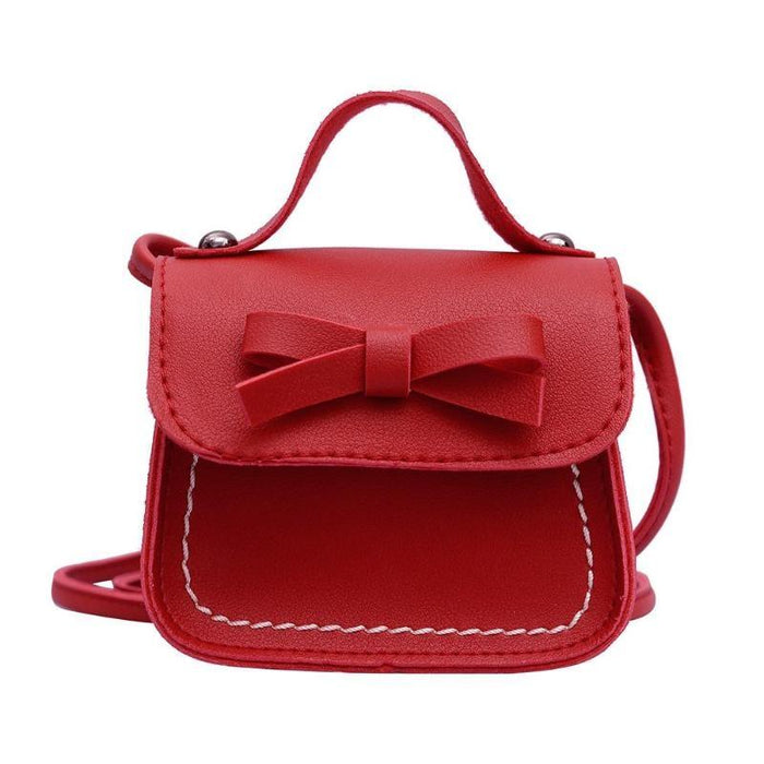 Mini Bowknot Pu Leather Baby Girls Messenger Bag
