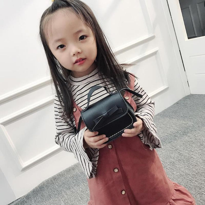 Mini Bowknot Pu Leather Baby Girls Messenger Bag