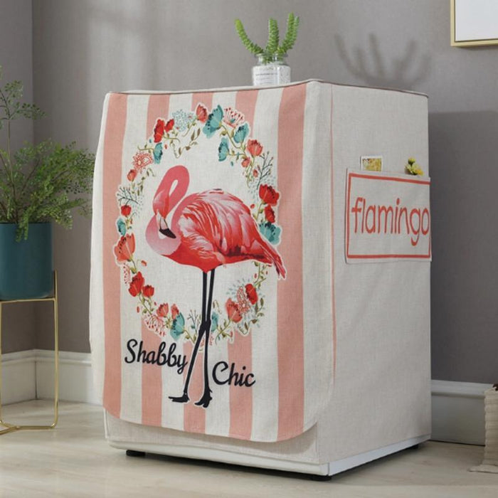 Cartoon Cotton And Linen Drum Roller Washing Machine Dust Cover - Size 83X60X60Cm