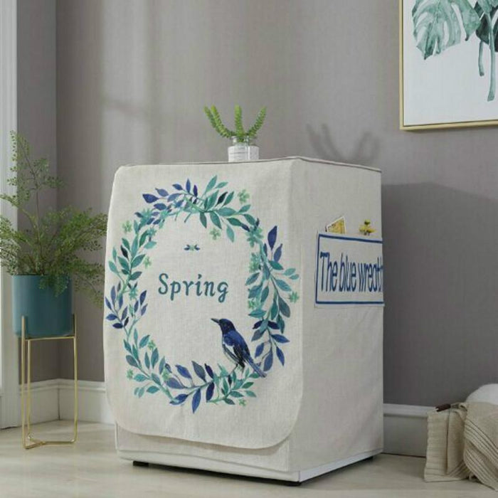 Cartoon Cotton And Linen Drum Roller Washing Machine Dust Cover - Size 83X60X60Cm