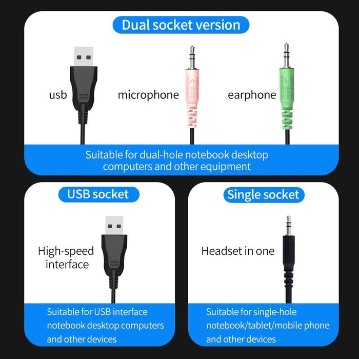 Rgb Wired Headset 3.5Mm Single Plug Luminous