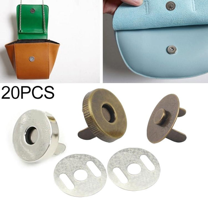 20-Piece Luggage Snap Buckle Set 1.4Cm + 1.8Cm Bronze & Silver