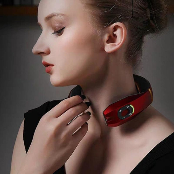 Intelligent Neck Massager Electromagnetic Vibration Black