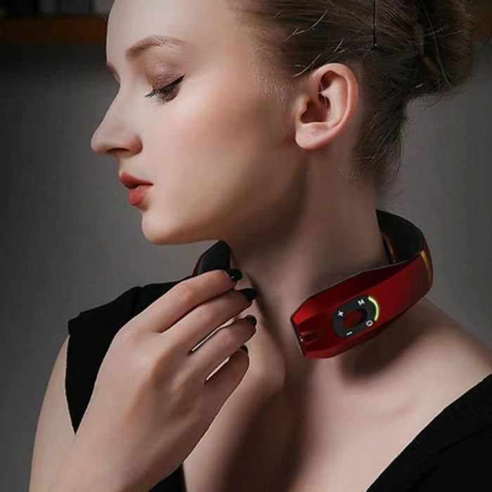 Intelligent Cervical Massager Electromagnetic Vibration Red