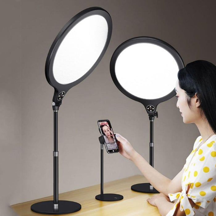 14.2 Inch 36Cm Live Broadcast Photography Desktop Beauty Fill Light Bracket - Large Version & Bracket Black