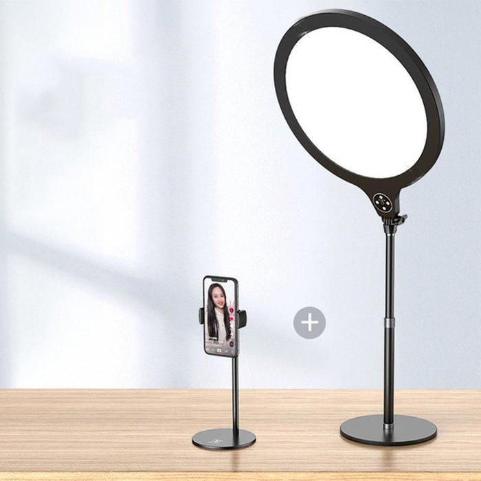 14.2 Inch 36Cm Live Broadcast Photography Desktop Beauty Fill Light Bracket - Large Version & Bracket Black