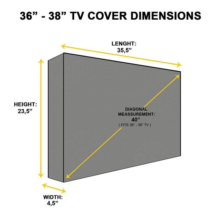 Outdoor Tv Waterproof And Dustproof Universal Protector Cover - Size 36-38 Inch