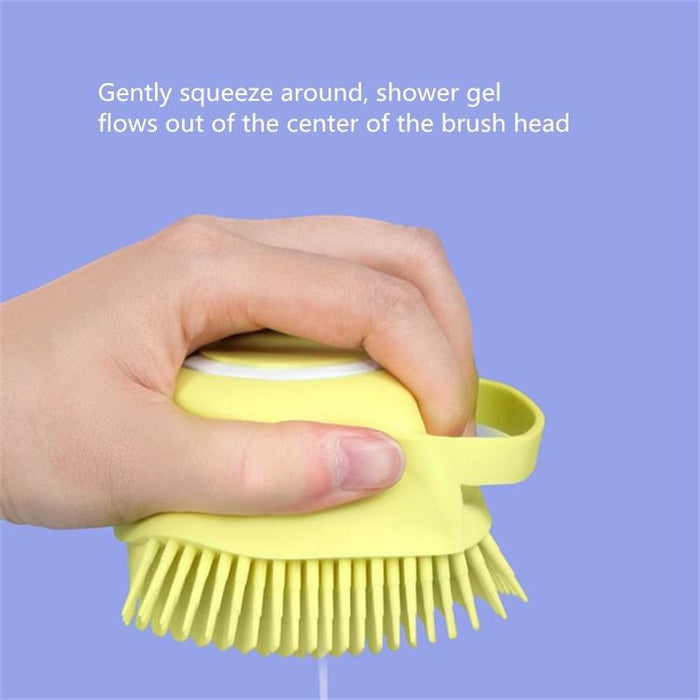 Dog Bath Massage Brush With Glove Random Colour
