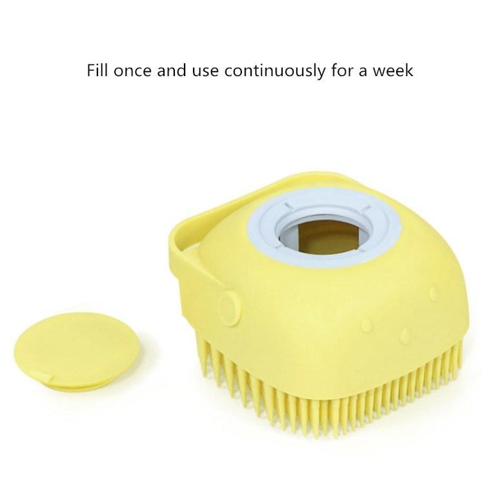 Dog Bath Massage Brush With Glove Random Colour