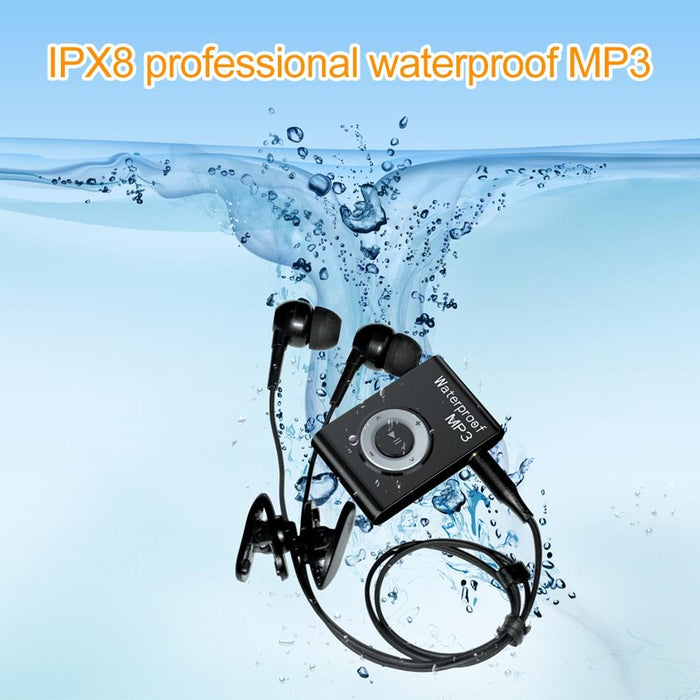 Waterproof Mp3 Player For Swimming & Diving 4Gb Memory Fm Radio Blue