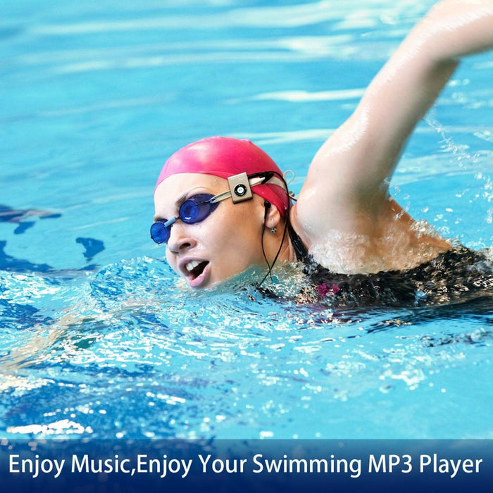 Waterproof Mp3 Player For Swimming & Diving 8Gb Memory Fm Radio Clip & Earphones