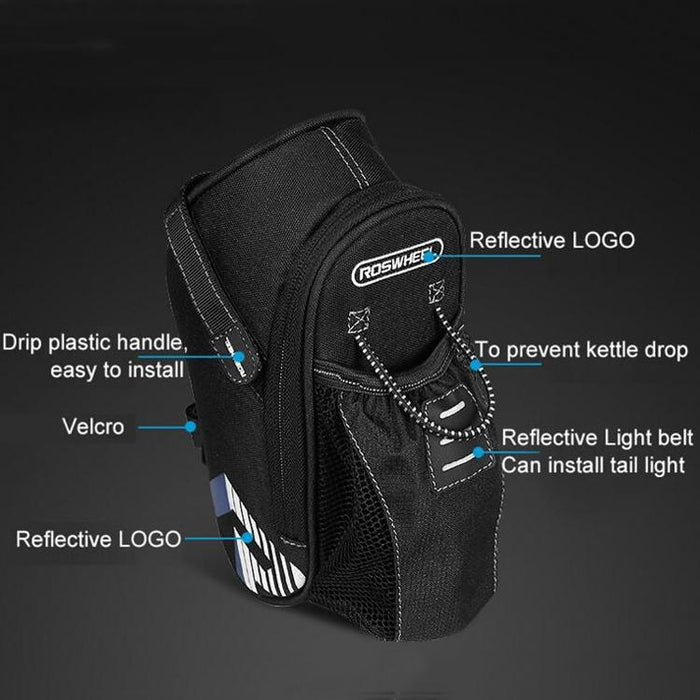 1.8L Bike Tail Bag With Taillight Black