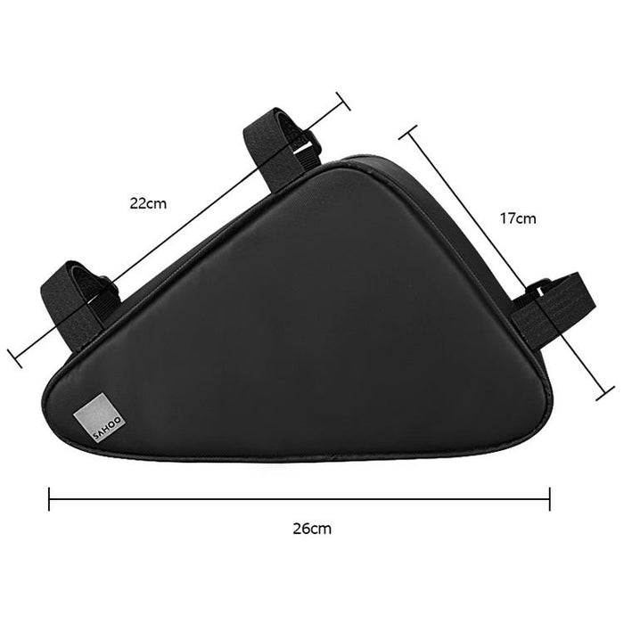 1.5L Black Triangle Bike Bag Durable Wax Polyester
