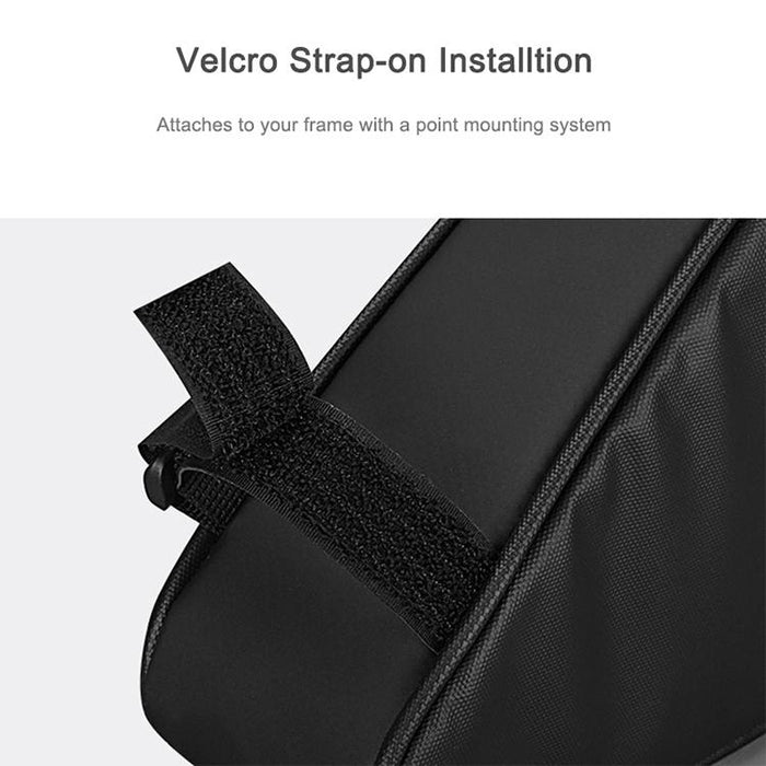 1.5L Black Triangle Bike Bag Durable Wax Polyester