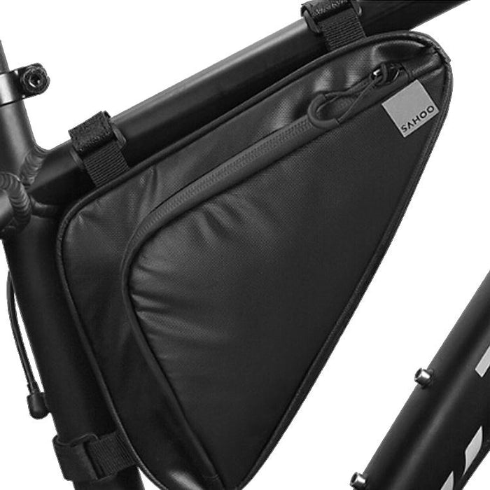 1.5L Black Triangle Bike Bag Durable Wax Polyester