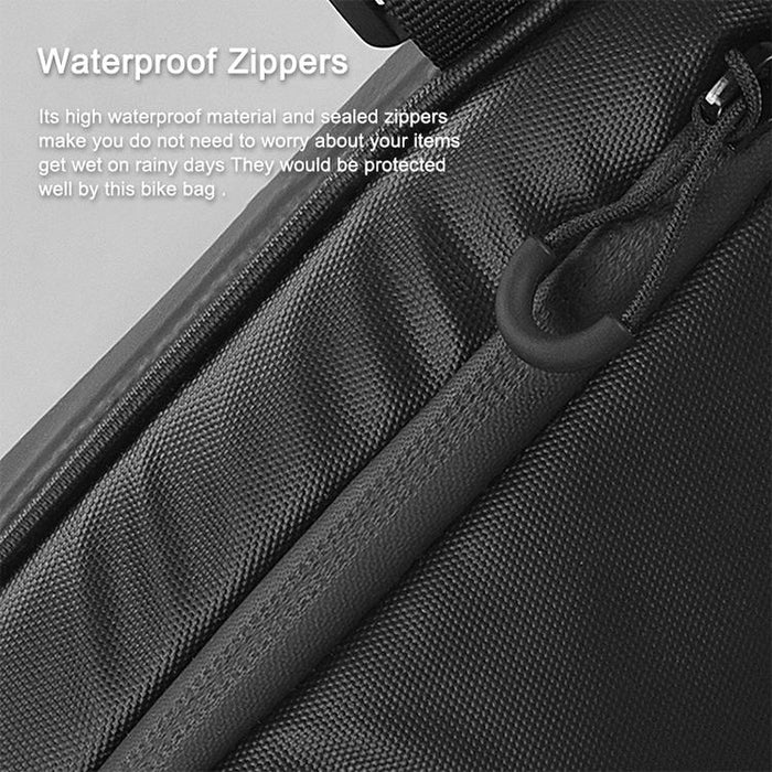 1.5L Black Triangle Bike Bag Durable Wax Polyester