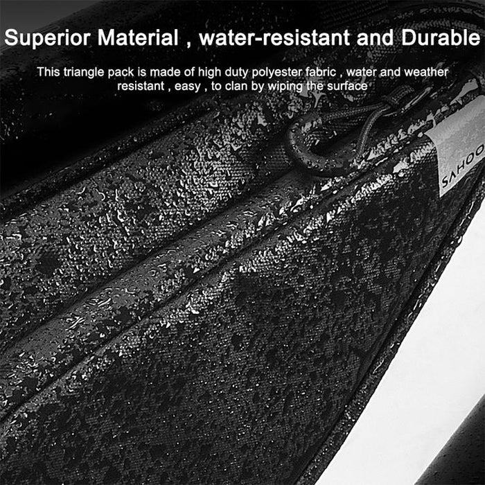 1.5L Black Triangle Bike Bag Durable Wax Polyester