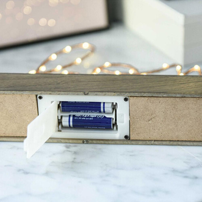 Minimalist Led Night Light For Bedroom Decor Wrought Iron & Wood Design Perfect Gift