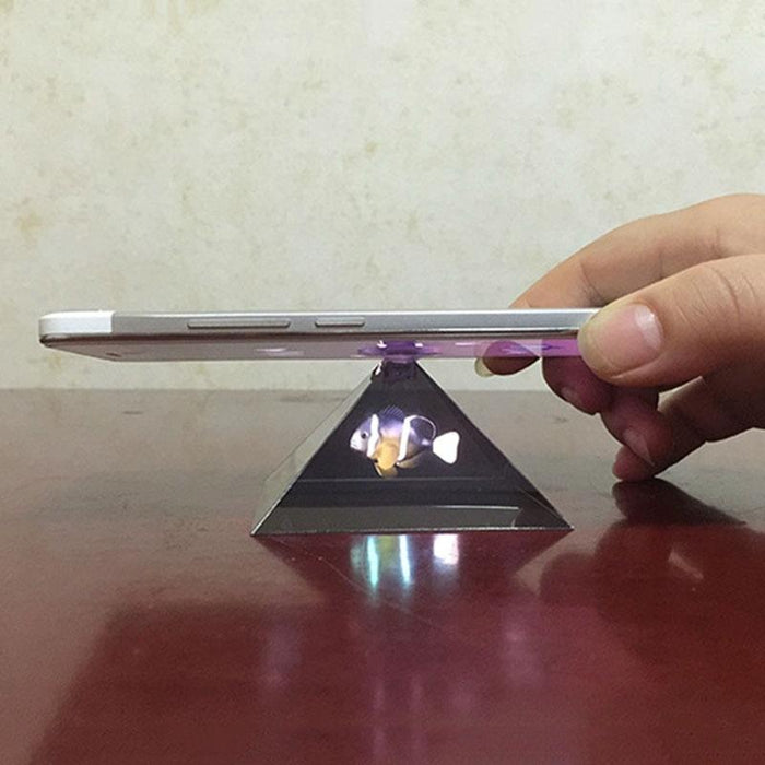 10-Piece 3D Pyramid Holographic Projection Film For Mobile Phones
