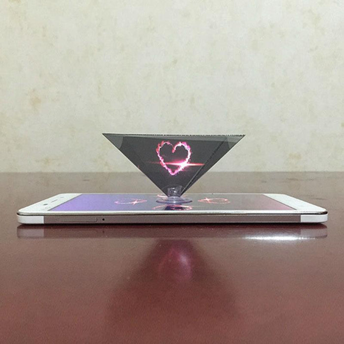 10-Piece 3D Pyramid Holographic Projection Film For Mobile Phones