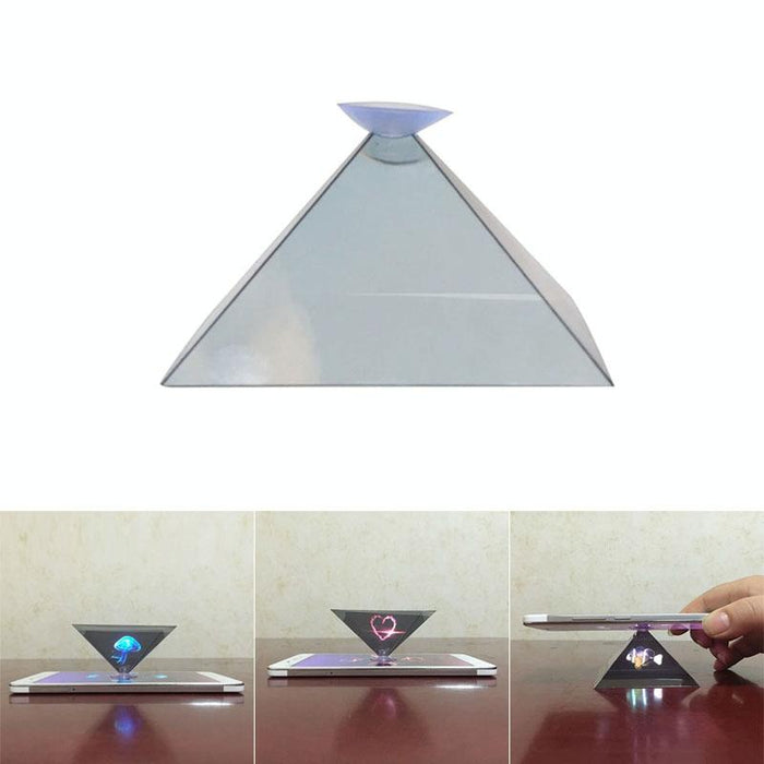 10-Piece 3D Pyramid Holographic Projection Film For Mobile Phones