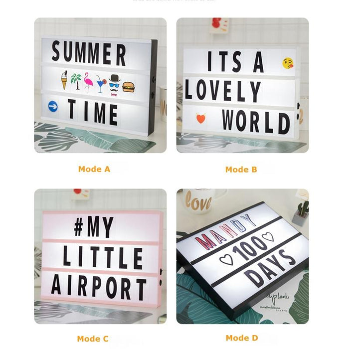 Handmade Alphabet Puzzle Light Box Night Light With Black & White Cards