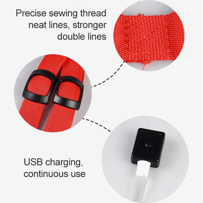 Led Light Double Sided Pet Harness For Cats And Dogs Size S