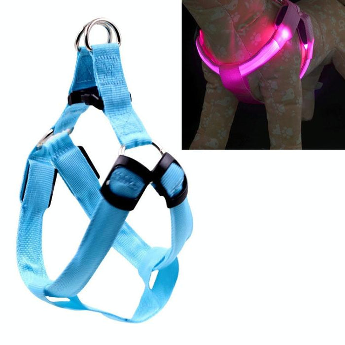 Led Light Double Sided Pet Harness For Cats And Dogs Size M