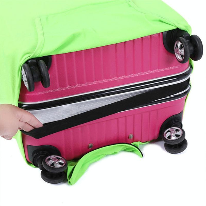 Solid Colour Elastic Luggage Travel Suitcase Dust Cover - Size L Yellow