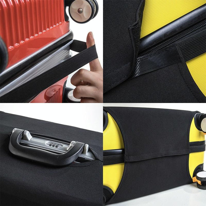 Solid Colour Elastic Luggage Travel Suitcase Dust Cover - Size L Yellow