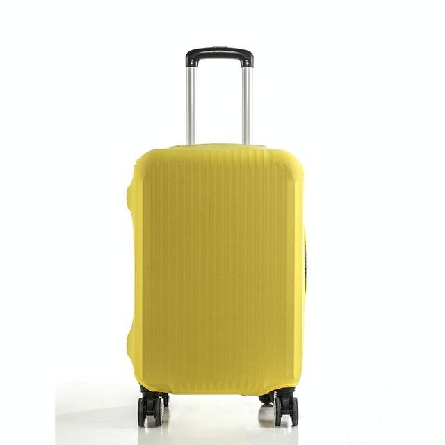 Solid Colour Elastic Luggage Travel Suitcase Dust Cover - Size L Yellow