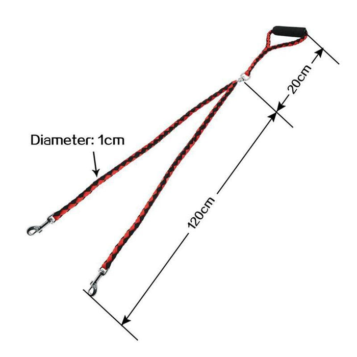 Anti Winding Double Dog Leash 1.4M