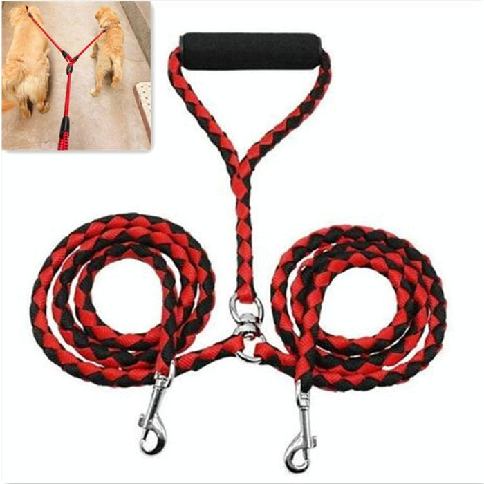 Anti Winding Double Dog Leash 1.4M