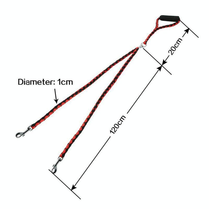 Anti Winding Double Dog Leash 1.4M