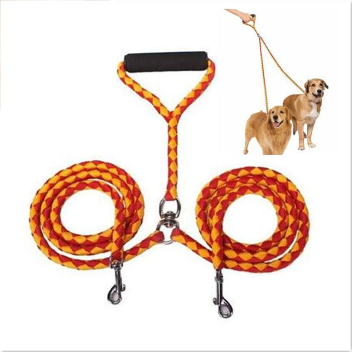 Anti Winding Double Dog Leash 1.4M